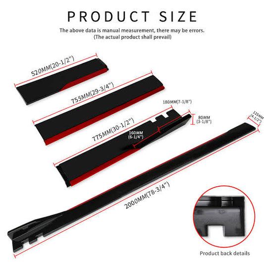Universal - Side Body Kit ABS 3pcs Set Black/Red - 1112