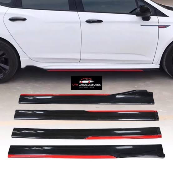Universal - Side Body Kit ABS 3pcs Set Black/Red - 1112