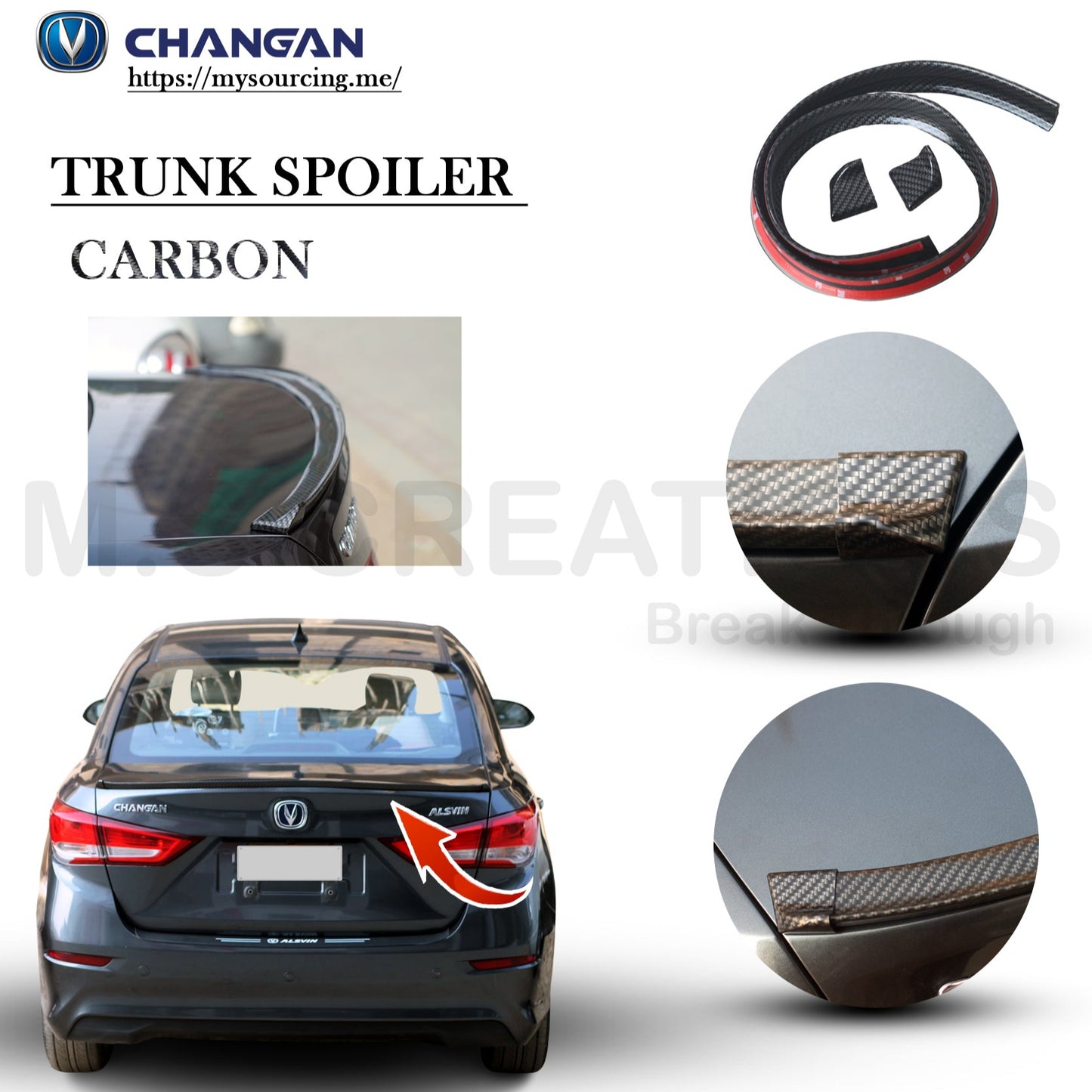 Universal - Trunk Spoiler Fiber - 406