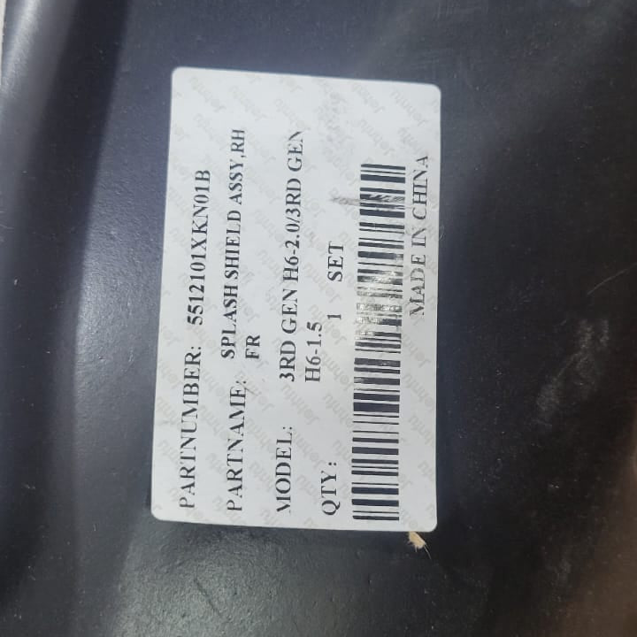 H6 - Front Mudguard Splash Shield RIGHT - 983