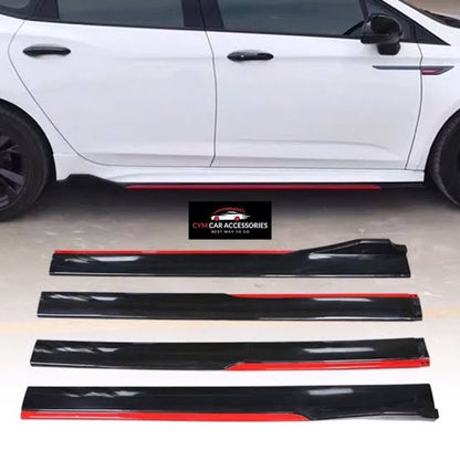Universal - Side Body Kit ABS 3pcs Set Black/Red - 1112